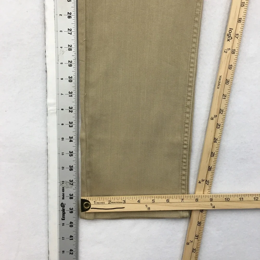Marine Layer Mens Khaki Tan Straight Leg Stretch Cotton Chino Pants 33x30